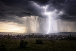 Lightning striking near village — lightning mortality study